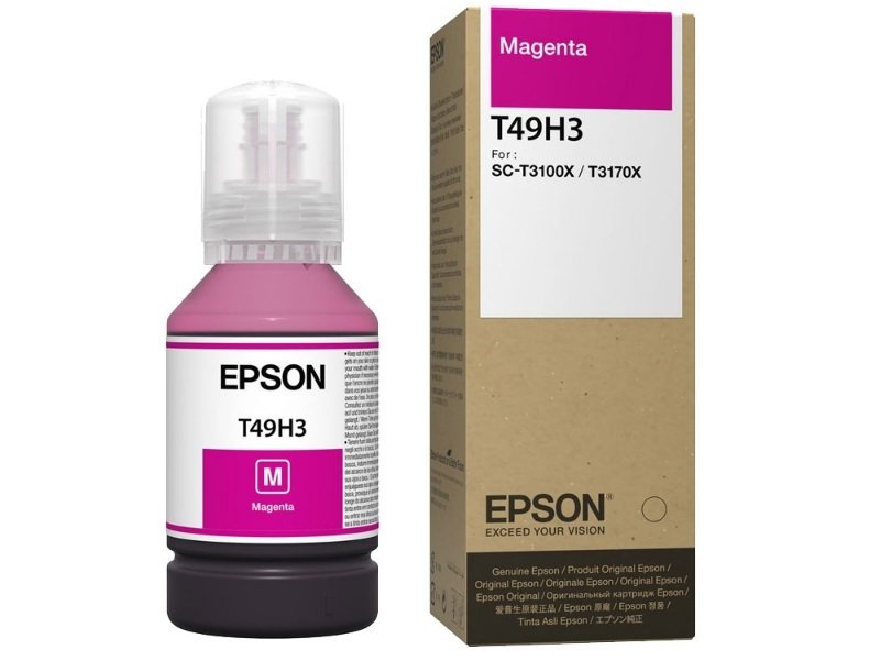 Botella De Tinta Epson T49H300 Color Magenta 140ml, Para Plotter e Impresora Epson SureColor SC-T3100x / SC-T3170x, Rendimiento 6,000 Páginas.