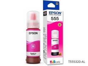 Botella De Tinta Epson T555320-AL 555 Magenta 70ml , Para Impresora Multifuncional Epson EcoTank L8160 / L8180, Rendimiento 7,300 Páginas.