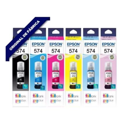 Tinta Epson EcoTank L8050 L18050 574 Color Negro Cyan Magenta Amarillo