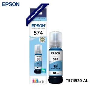 Botella De Tinta Epson T574520-AL Color Cyan Light, Capacidad 70ml, Para Impresora Fotografica Epson EcoTank L8050 / L18050, Rendimiento 7,300 Páginas.