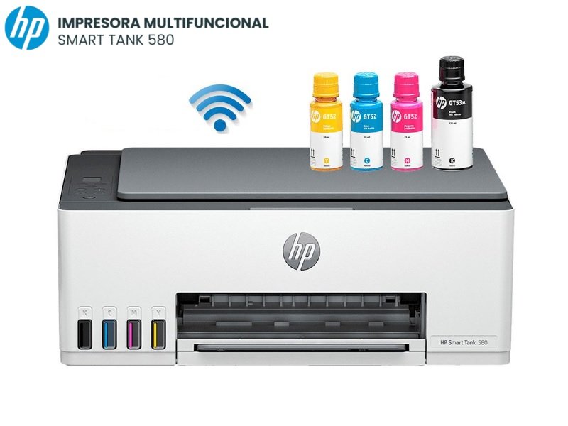 Impresora Hp Smart Tank 580 Multifuncional Con Wifi Bluetooth HP