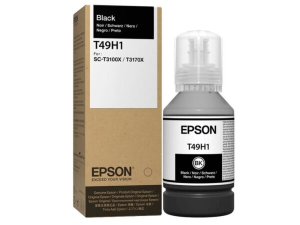 Botella De Tinta Epson T49H100 Color Negro 140ml, Para Plotter e Impresora Epson SureColor SC-T3100x / SC-T3170x, Rendimiento 6,000 Páginas.