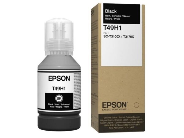 Botella De Tinta Epson T49H100 Color Negro 140ml, Para Plotter e Impresora Epson SureColor SC-T3100x / SC-T3170x, Rendimiento 6,000 Páginas.