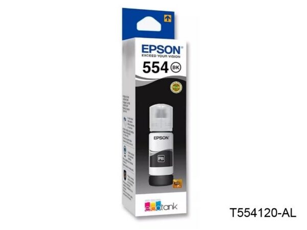 Tinta Epson T554120-AL 554 Negro Pigmentado, Para Impresora Multifuncional Epson EcoTank L8160 / L8180, Rendimiento 7,300 Páginas. Envios A Lima & Provincia.