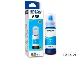Botella De Tinta Epson T555220-AL 555 Cyan 70ml, Para Impresora Multifuncional Epson EcoTank L8160/L8180, Rendimiento 7,300 Paginas. Envios A Lima & Provincia.