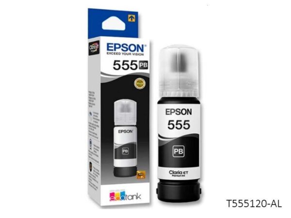 Tinta Epson T555120-AL 555 Negro Fotográfico, Para Impresora Multifuncional Epson EcoTank L8160 / L8180, Rendimiento 7,300 Paginas. Envios A Lima & Provincia.