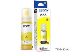 Botella De Tinta Epson T555420-AL 555 Amarillo 70ml, Para Impresora Multifuncional Epson EcoTank L8160 / L8180, Rendimiento 7,300 Páginas.