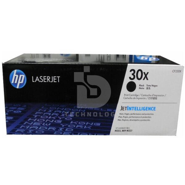 Toner Hp 30X CF230X Color Negro, Para Impresoras Hp LaserJet Pro M203dw / M203dn / M227fdw / MFP M227sdn / M227fdn, Rendimiento 3.500 Páginas.