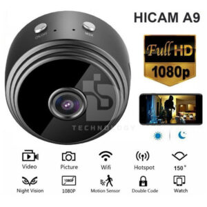 Mini Camara Espia Inalambrica Wifi Full HD, Graba video en una excepcional HD de 1920 x 1080P 24/7 horas, visión de gran angular 150°, Soporta 128G (TF).