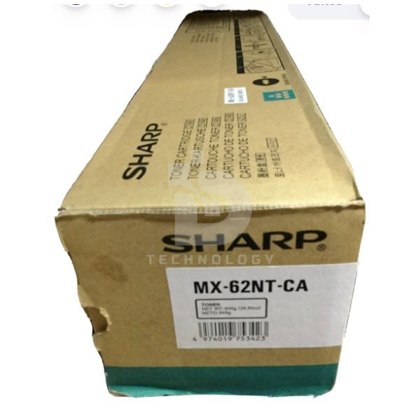 Toner Sharp MX-62NT-CA MX62NTCA Color Cian, Para Impresora Sharp MX-6240N / MX-6500N / MX-6580N / MX-7040N / MX-7090N / MX-7500N / MX-7580N / MX-8090N.