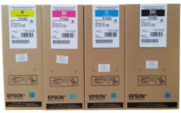 Pack De Tintas Epson T11B T11A - T11B120-AL T11A220-AL T11A320-AL T11A420-AL, Para Impresora Epson WorkForce Pro WF-C5310 / WF-C5390 / WF-C5810 / WF-C5890.