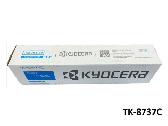 Toner Kyocera TK-8737C Color Cian, Para Impresora Kyocera TASKalfa 7052ci / 7353ci / 8052ci / 8353ci, Rendimiento 70,000 Páginas | Envios A Nivel Nacional Perú.