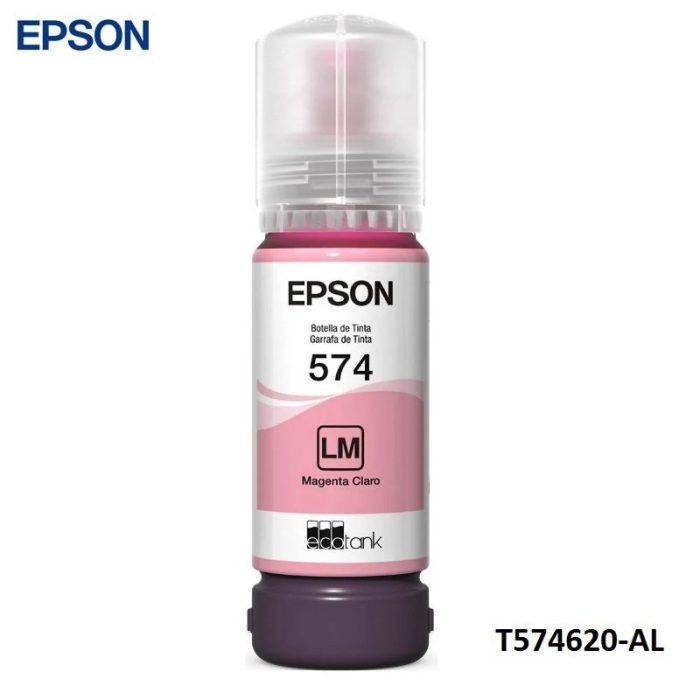 Botella De Tinta Epson T574620-AL Color Magenta Light, Capacidad 70ml, Para Impresora Fotografica Epson EcoTank L8050 / L18050, Rendimiento 7,300 Páginas.