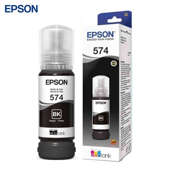 Botella De Tinta Epson T574120-AL Color Negro, Capacidad 70ml, Para Impresora Fotografica Epson EcoTank L8050 / L18050, Rendimiento 7,300 Páginas.