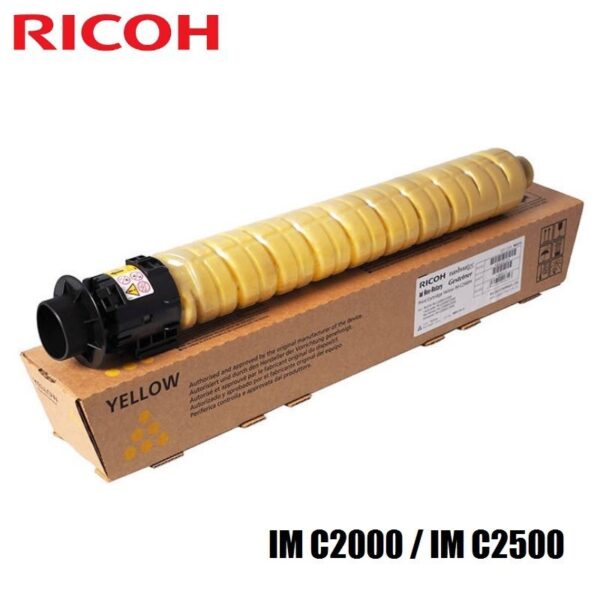 Toner Ricoh IM C2000 IM C2500 842443 Color Yellow, Para Impresora Fotocopiadora Multifuncional Ricoh IM C2000 / IM C2500, Rendimiento 10,500 Páginas.