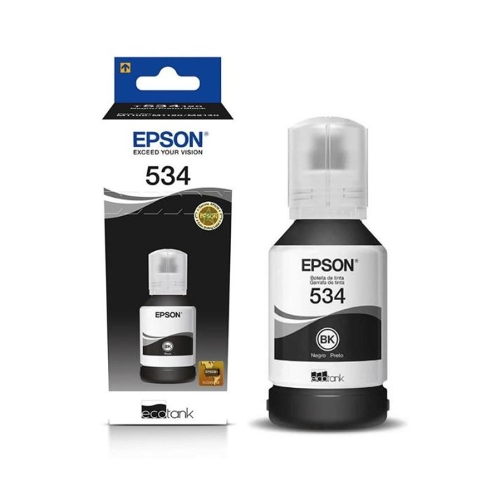 Botella De Tinta Epson T524120-AL Color Negro, Para Impresoras Epson Multifuncional EcoTank L6580 / L15150 / L15160, Rendimiento 7.500 Páginas.