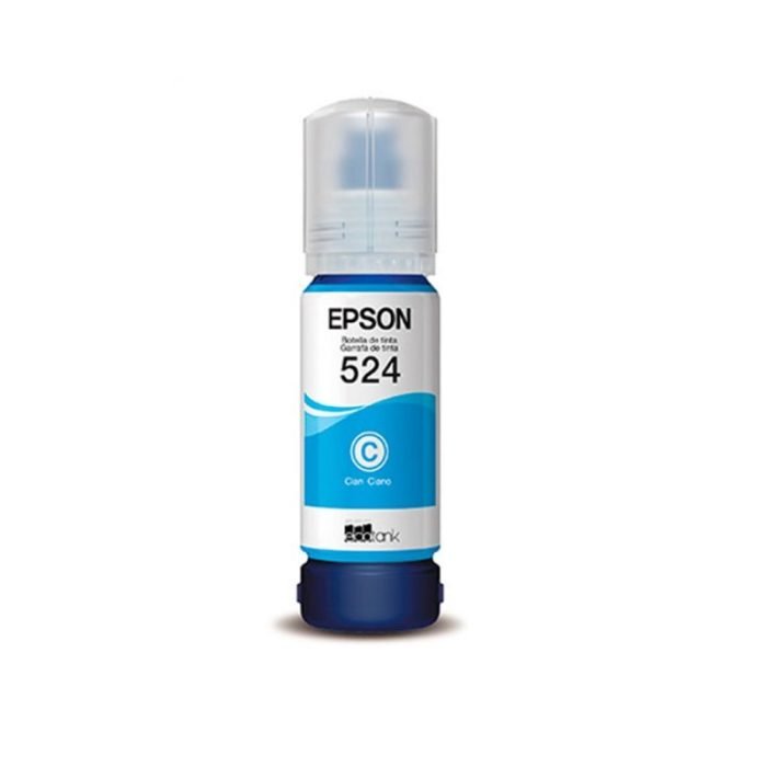 Botella De Tinta Epson T524220-AL Color Cyan, Para Impresoras Epson Multifuncional EcoTank L6580 / L15150 / L15160, Rendimiento 6.000 Páginas.