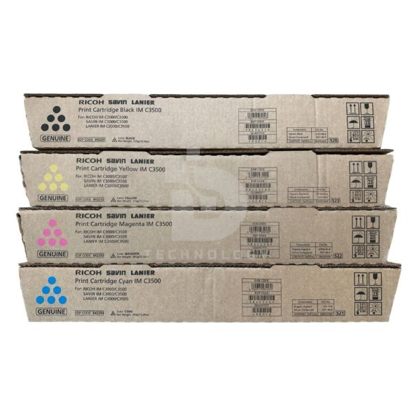 Toner Ricoh IM C3000/C3500 Color Negro Cyan Magenta Amarillo, Para Impresora e Fotocopiadora Multifuncional Ricoh Láser Color IM C3000 / IM C3500.