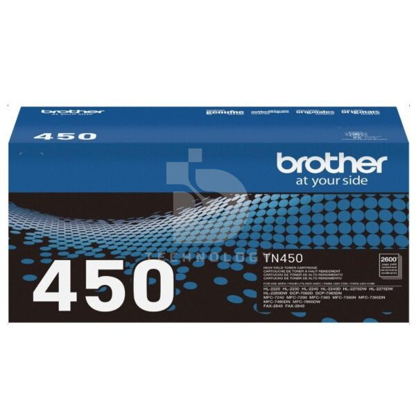 Toner Brother TN450 Negro, Para Impresora Brother DCP-7060 / DCP-7065 / HL-2130 / HL-2240 / HL-2250 / HL-2270 / HL-2280 / MFC-7240 / MFC-7360 / MFC-7460.