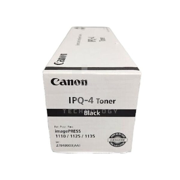 Toner Canon IPQ-4 Color Negro, Para Prensa Digital Canon ImagePress 1110 / 1110P / 1110S / 1125 / 1125P / 1135 / 1135P, Rendimiento 69.000 Páginas.