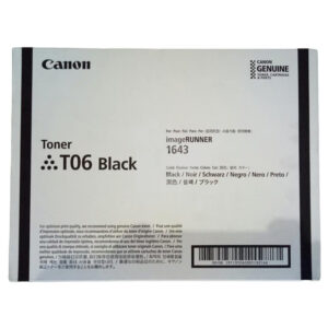 Toner Canon T06 Color Negro, Para Impresora e Fotocopiadora Canon iC X MF1643i II / X MF1643iF II / iR 1643i / 1643iF / 1643P, Rendimiento 20.500 Páginas.