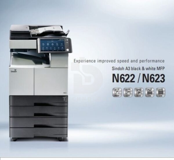 Impresora Sindoh N623 (N623HV48) Laser Wifi | Multifuncional Monocromático, Velocidad de impresión Hasta 48 ppm, Memoria 2 GB, Peso 55 Kg.