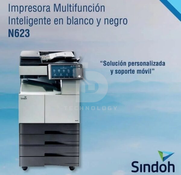 Impresora Sindoh N623 (N623HV48) Laser Wifi | Multifuncional Monocromático, Velocidad de impresión Hasta 48 ppm, Memoria 2 GB, Peso 55 Kg.